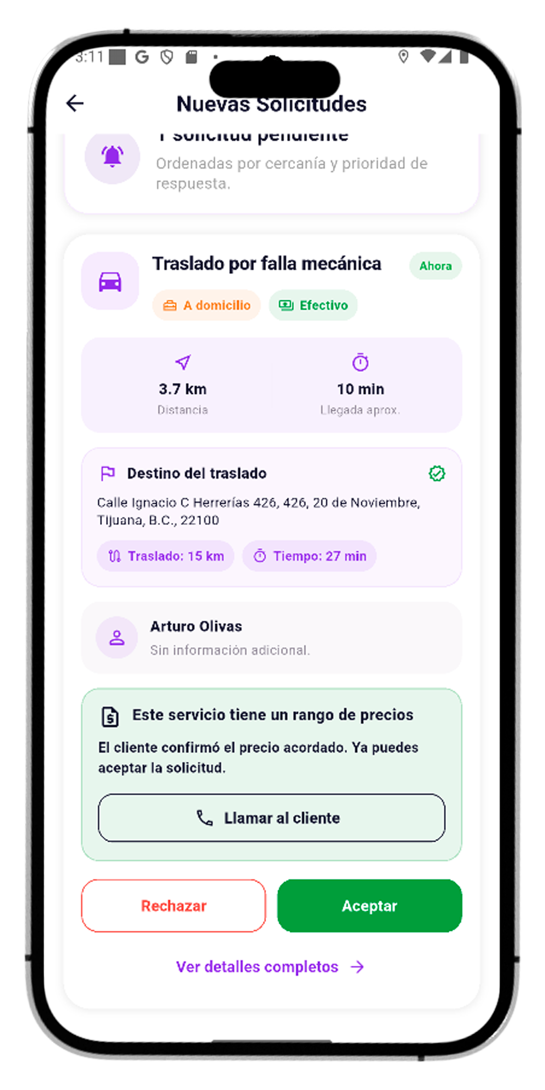 Revisión de solicitud y contacto con el cliente para proveedores en venVoy